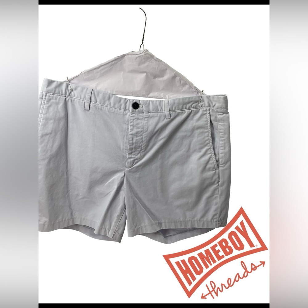 Men's Gray Flat Front Shorts